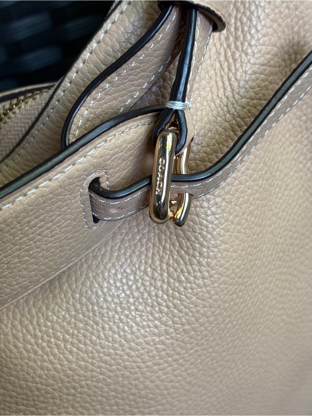 COACH BAG,Coach Pebbled Leather Hobo Bag in Light Beige - Picture 11 of 16